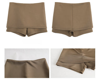 brown culotte skirt