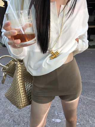 brown culotte skirt