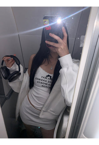 white cozy sweater