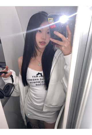 white cozy sweater