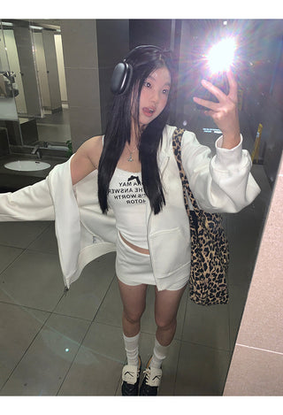 white cozy sweater