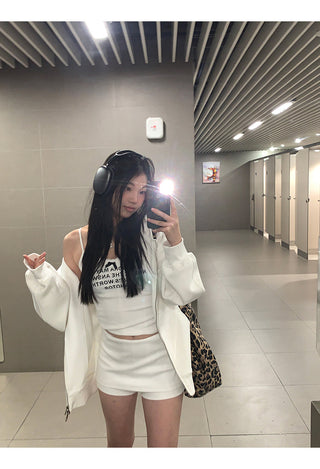 white cozy sweater
