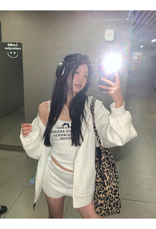 white cozy sweater