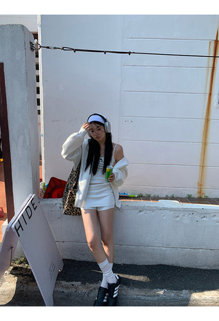white cozy sweater