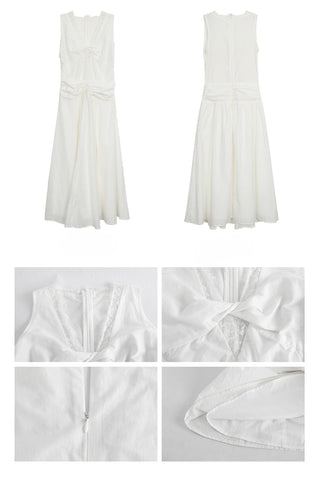white lace long dress