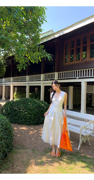 white lace long dress