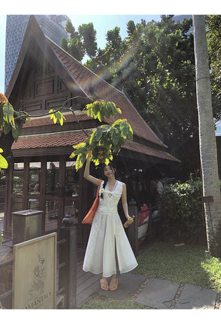 white lace long dress