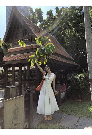 white lace long dress