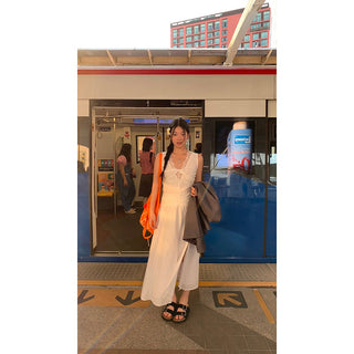 white lace long dress