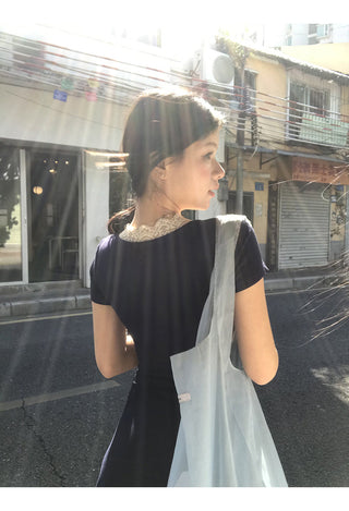 lace V-neck dress