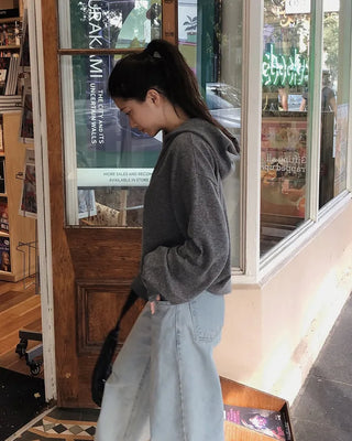 Loose-fit hooded knit