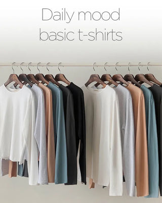 (Standard Fit/Loose Fit) Clean Long-Sleeve T-Shirt