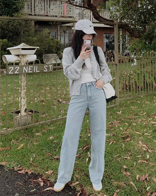 (basic/long) Wide Light Denim Pants - 4 sizes