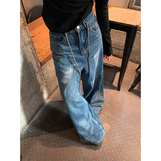 Graffiti wide-leg jeans