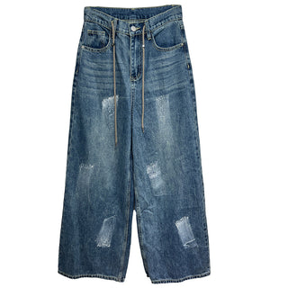 Graffiti wide-leg jeans