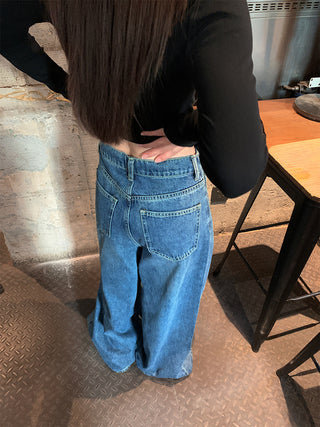 Graffiti wide-leg jeans