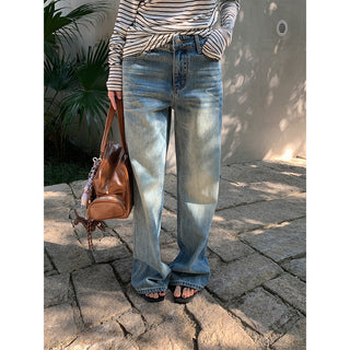 Painted straight-leg jeans