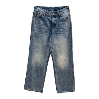 Painted straight-leg jeans