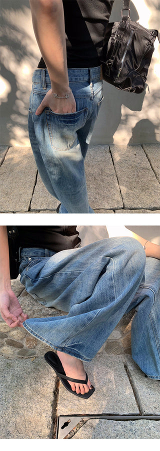Tie-dye wide-leg jeans
