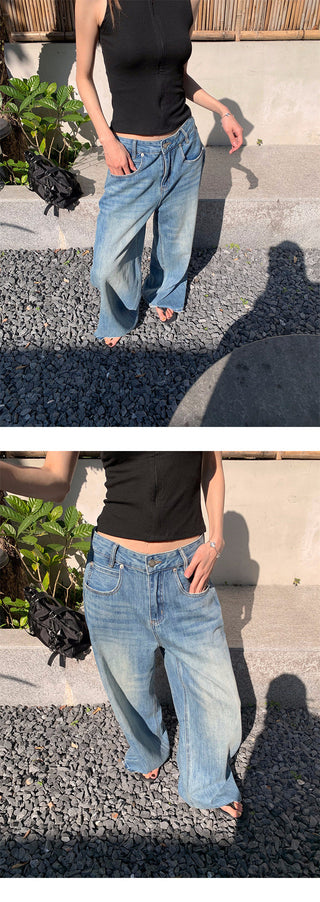 Tie-dye wide-leg jeans