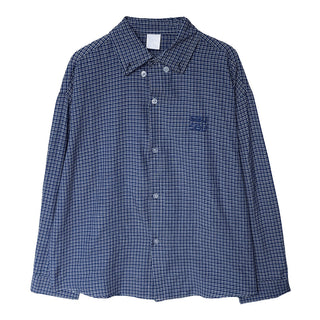 Embroidered plaid shirt