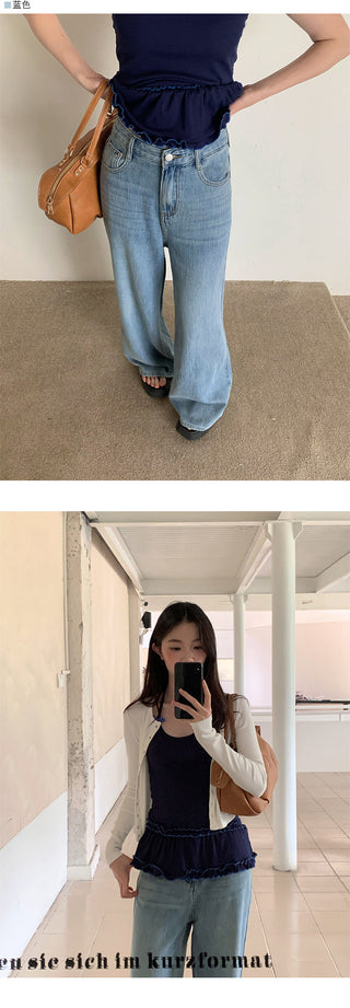 Drooping wide-leg jeans