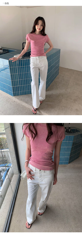 Pocket straight jeans