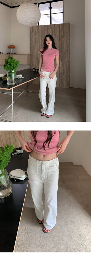 Pocket straight jeans