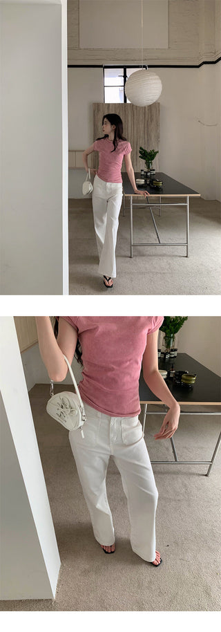Pocket straight jeans
