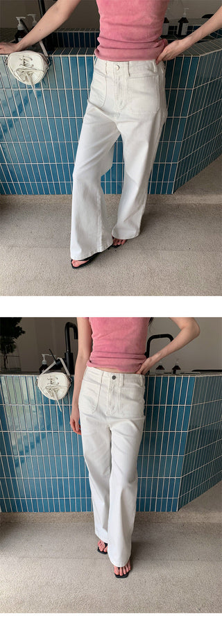 Pocket straight jeans