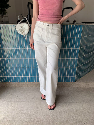 Pocket straight jeans