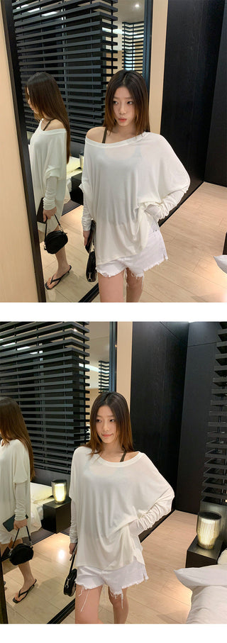 Split denim shorts