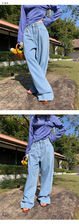 Korean wide-leg jeans