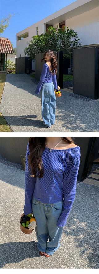 Korean wide-leg jeans
