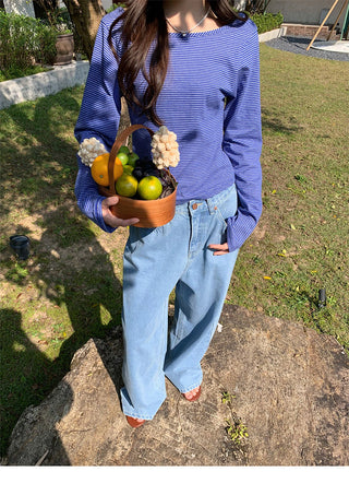 Korean wide-leg jeans