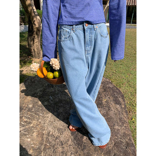 Korean wide-leg jeans
