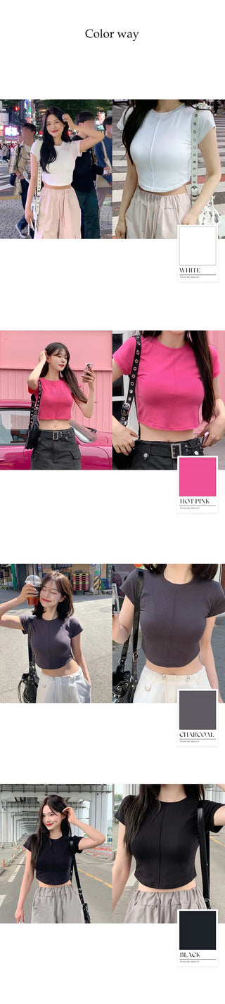 Slim-fit cropped T-shirt (4 colors)