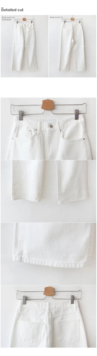 White wide cotton pants