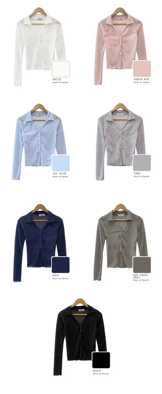 Summer slit collar cardigan (7 colors)