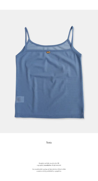 Mesh layered sleeveless top