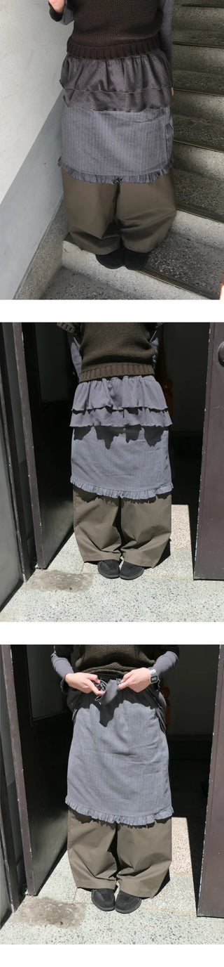 Striped frill skirt