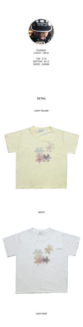 [3 colors] Shirred Short-Sleeve T-Shirt