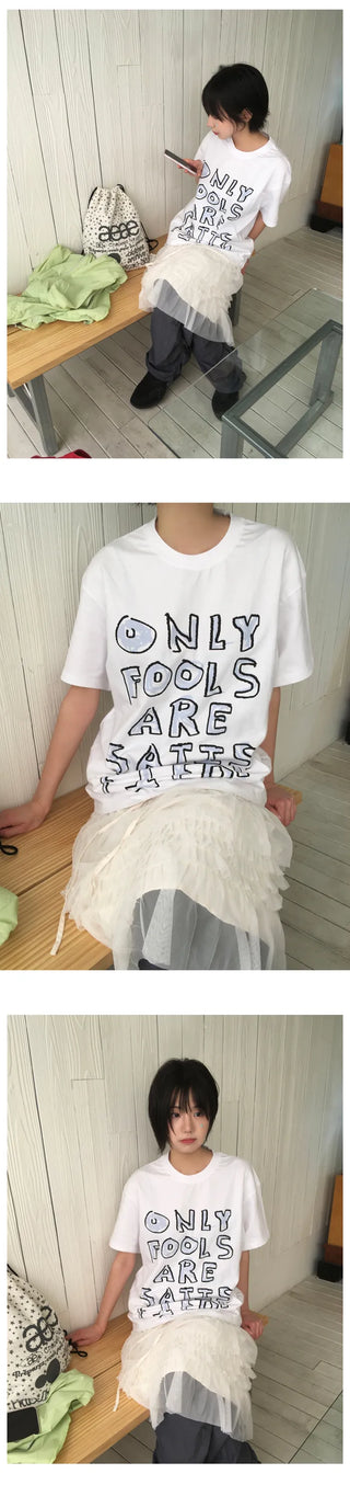(2 colors) Crayon Short-Sleeved T-Shirt