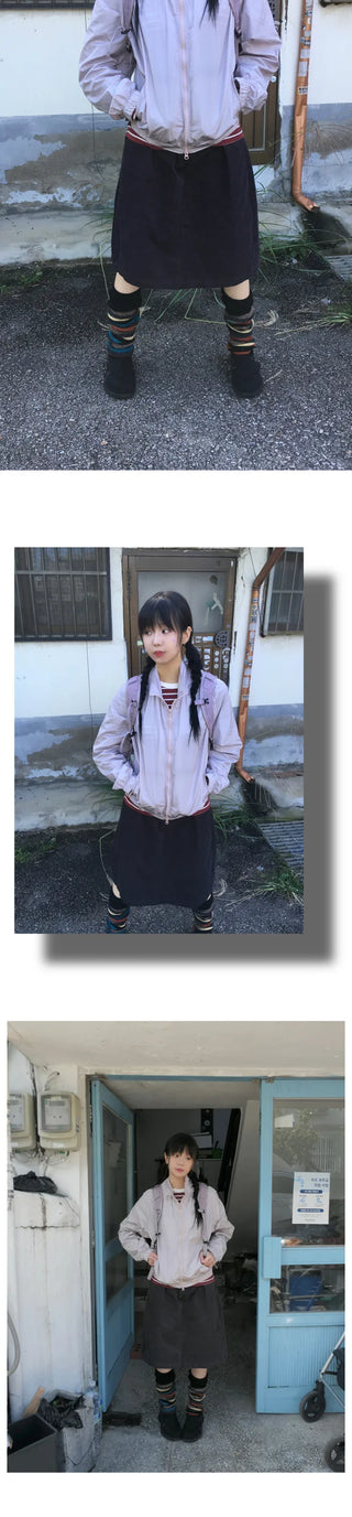 (4 colors) Striped Round T-shirt