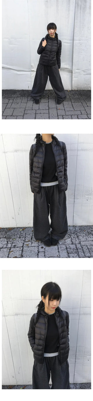 (2 colors) Striped Wide Fleece Pants