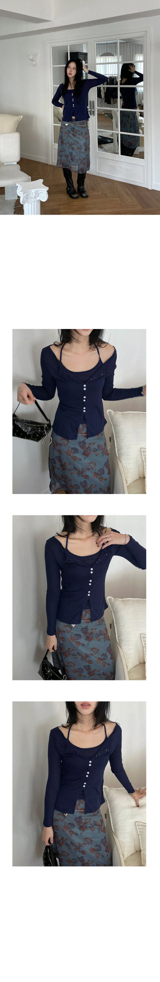 [5 colors] Halter Sleeveless Cardigan