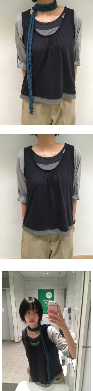 [2 colors] Layered Sleeveless