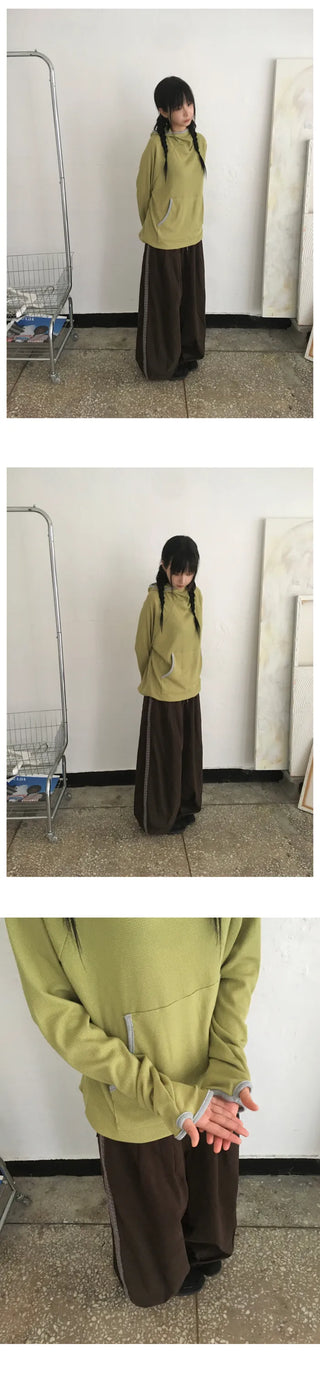 (3 colors) Waffle Hooded Hoodie
