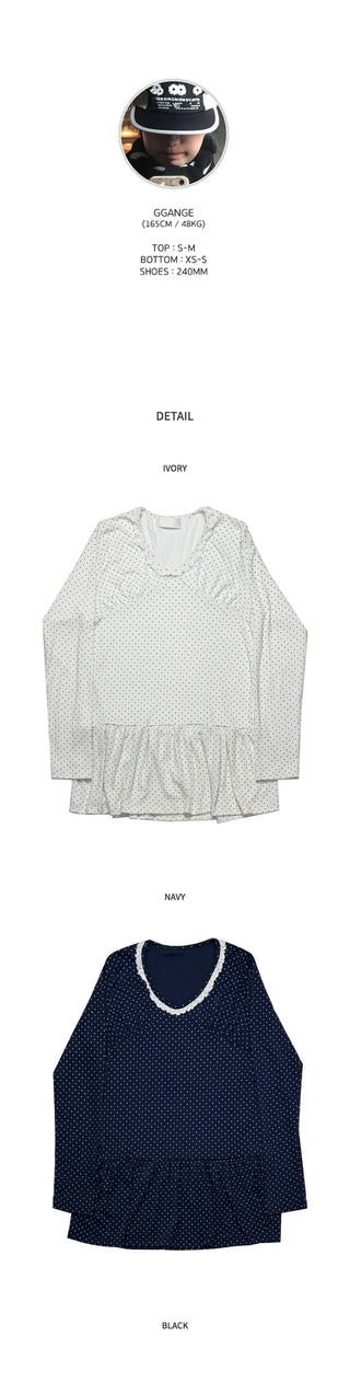 (3 colors) Lace polka dot dress