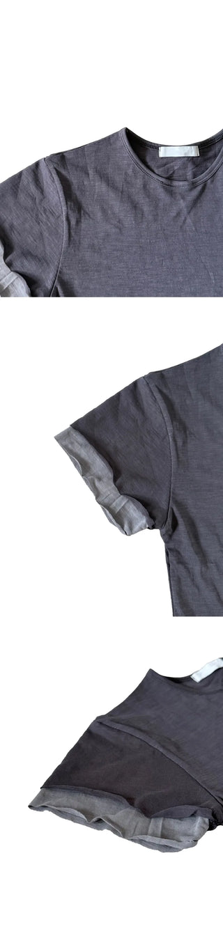 [3 colors] Layered Short-Sleeve T-Shirt